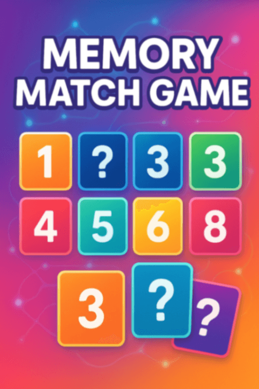Number Matching Memory Game