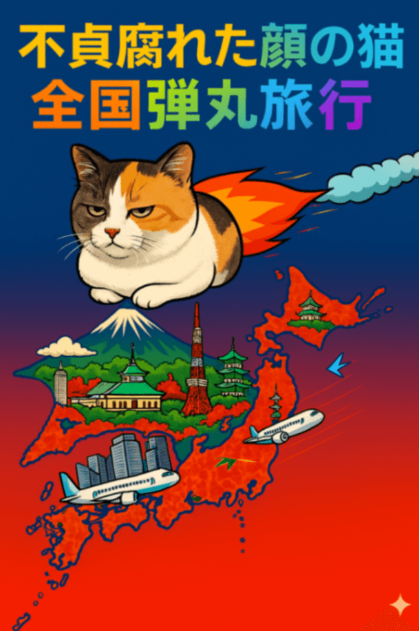 不貞腐れた顔の猫の全国弾丸旅行