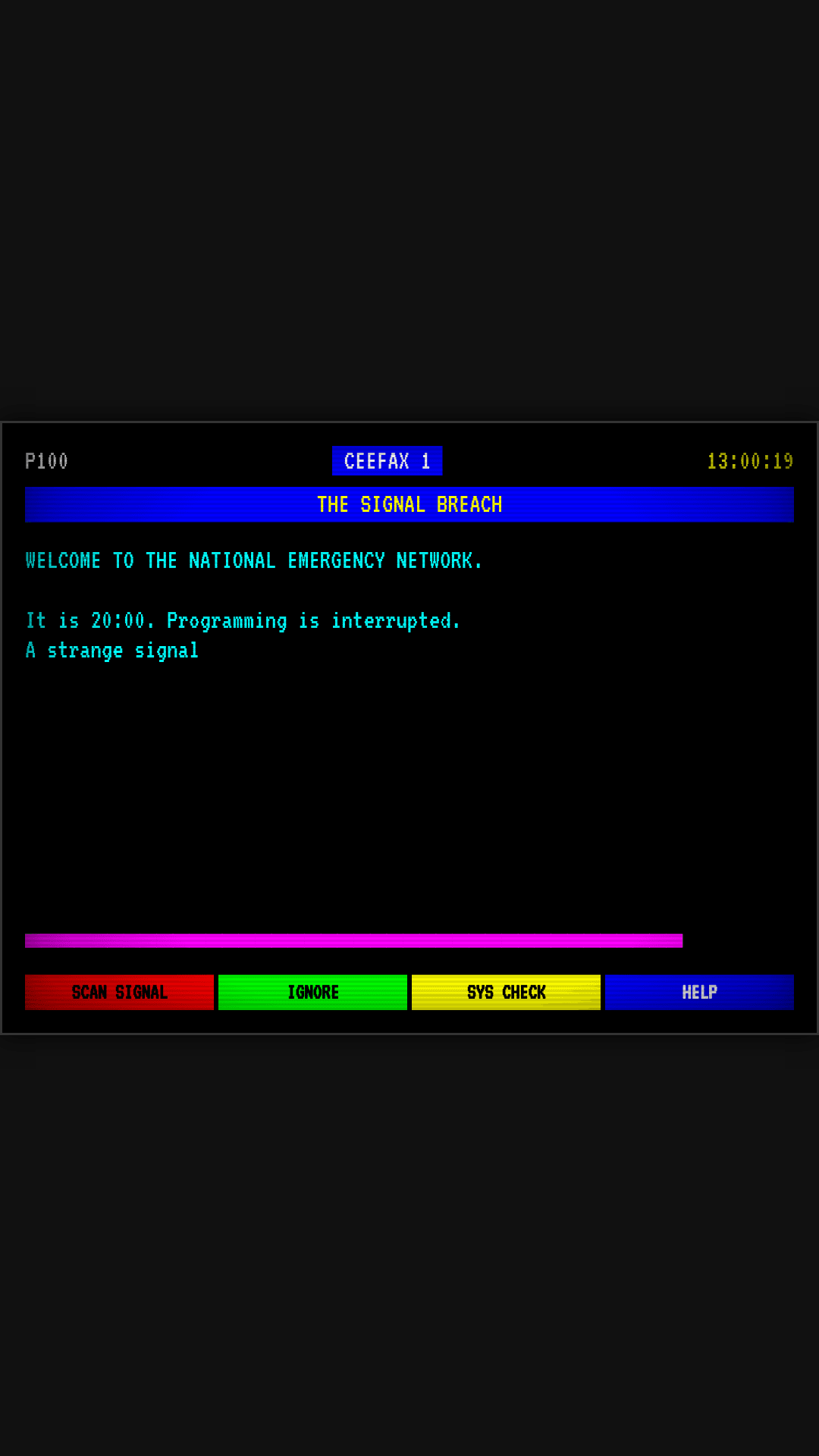 Teletext Signal Breach Game