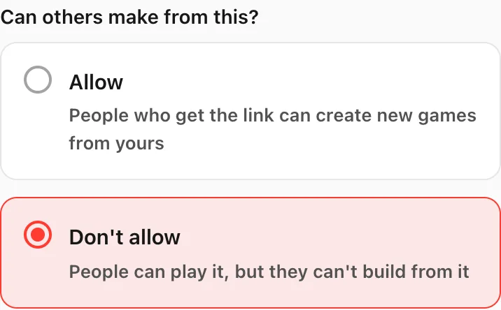 The remix setting with Allow selected and Don't allow below